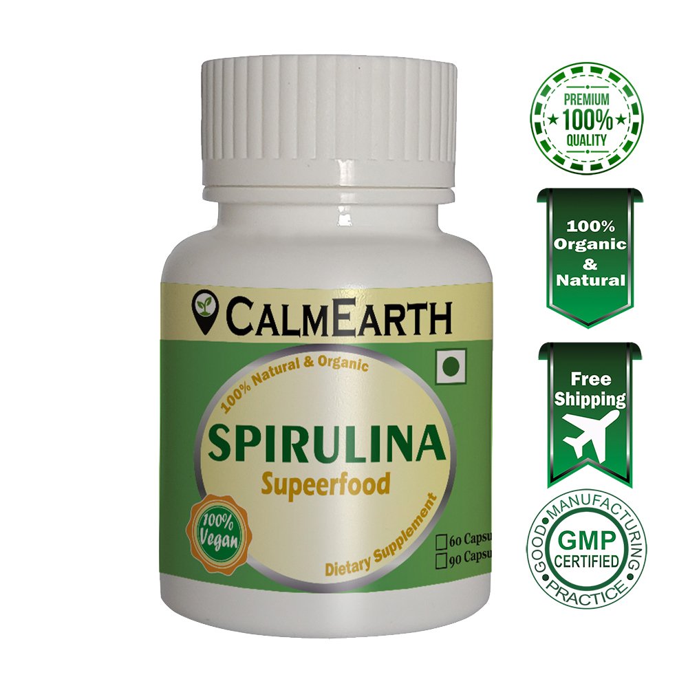 organic-spirulina-capsules-calmearth Organic Spirulina Capsules capsules ayurvedic wellness supplement by CalmEarth
